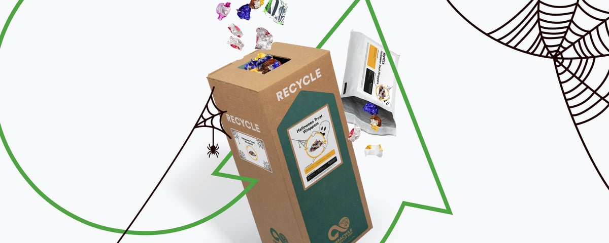 Halloween treat wrappers dropped in the Zero Waste recycling box