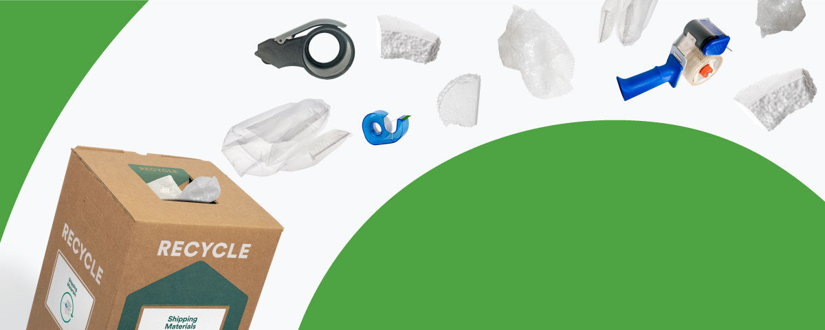 Waste falling into Shipping Materials Zero Waste Box